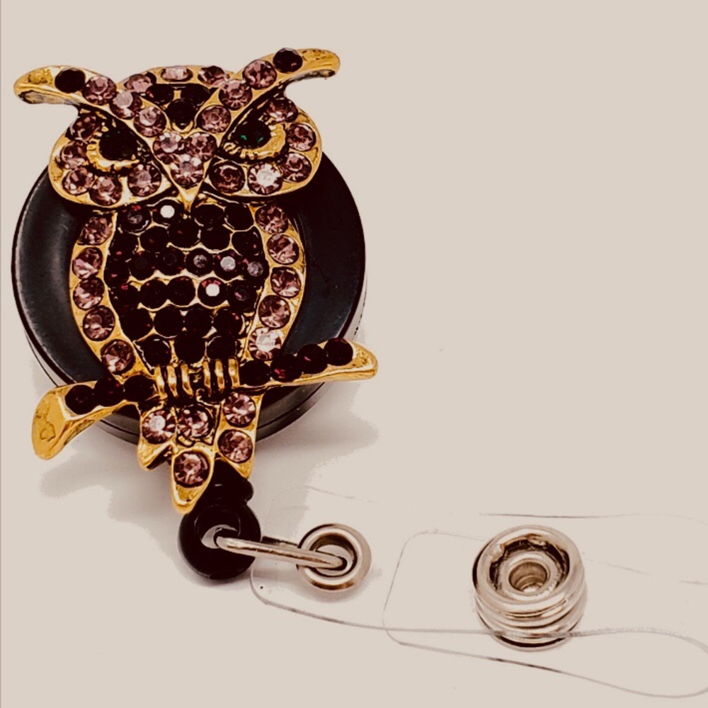 Purple Owl Badge Holder